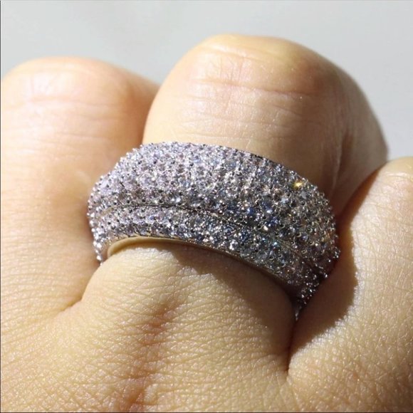 New sterling silver stamped diamond women’s ring - Picture 3 of 9